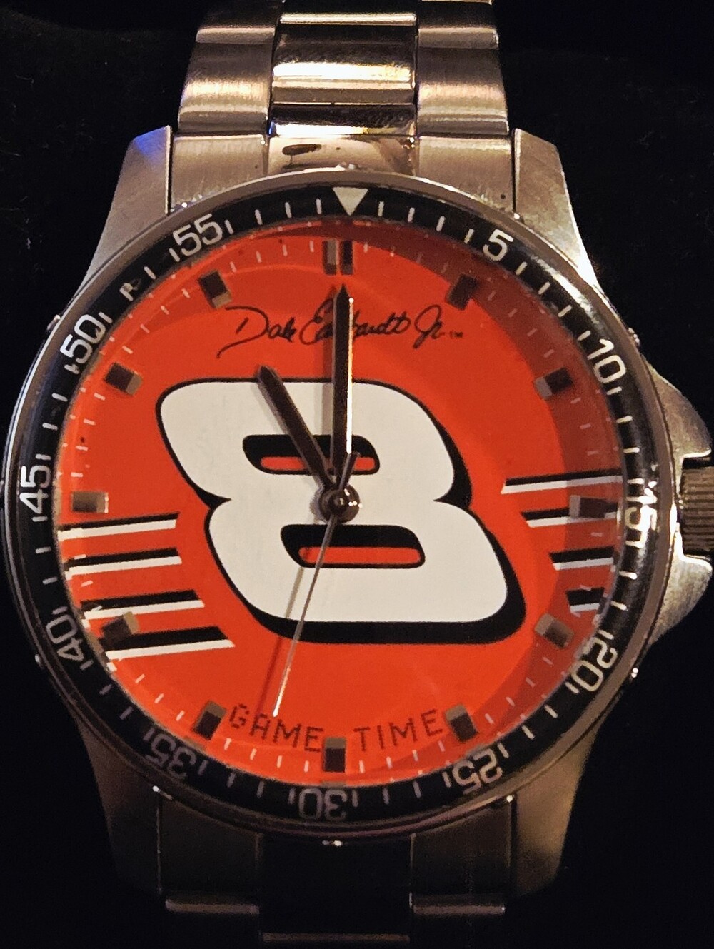 Dale Earnhardt Jr. Game Time #8 Stainless Steel Watch - Orange Dial